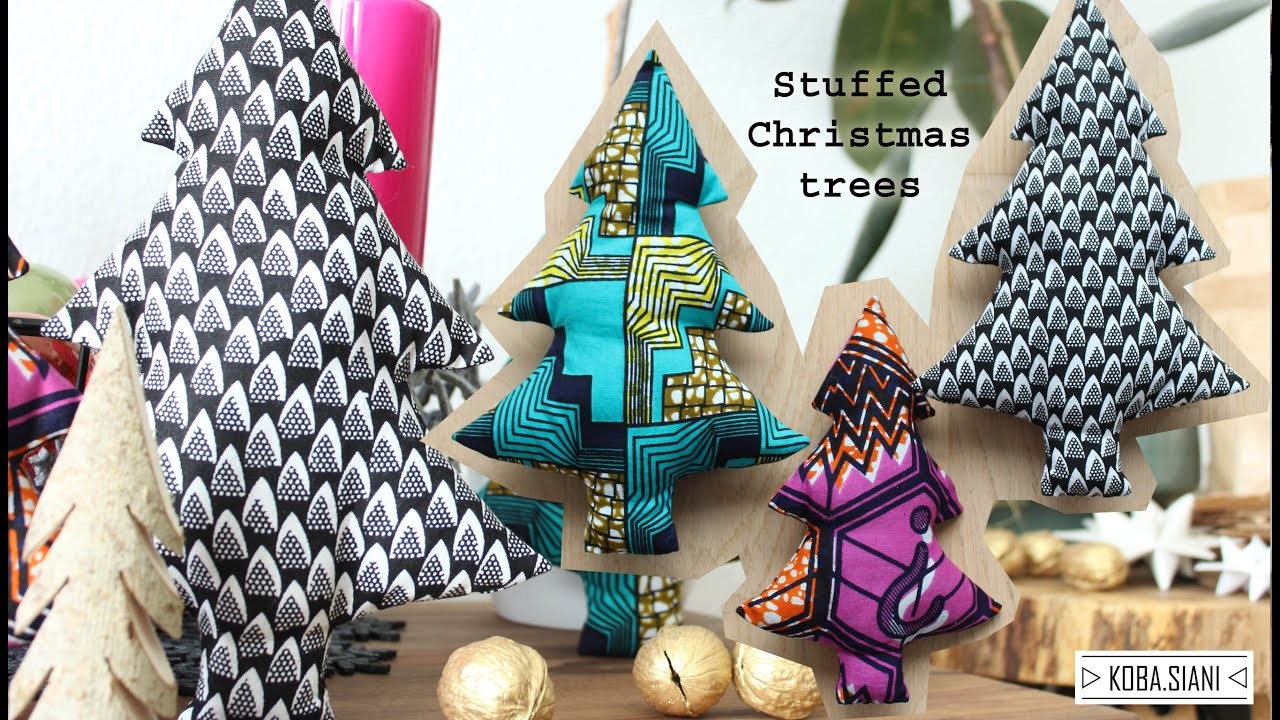 Quick DIY: stuffed fabric Christmas trees for decoration.Kurze Anleitung für Stofftannenbäume. Deko