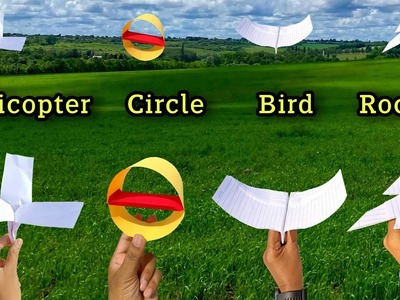 Top 4 flying best plane, best 4 helicopter flying, paper 4 airplane, circle, bird, rocket plane