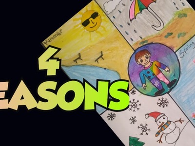 4 SEASONS DRAWING EASY.HOW TO DRAW |SUMMER WINTER| RAINY|SPRING #shorts #viral #fyp #drawing