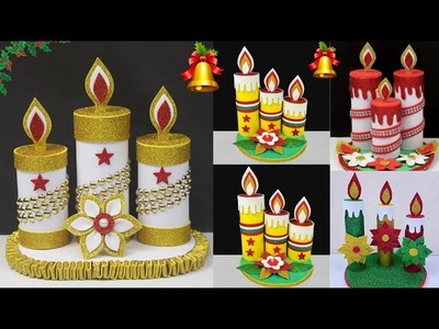 5 Easy Christmas Candle idea |  Christmas craft ideas | Christmas candle making | DIY paper candle ⛄