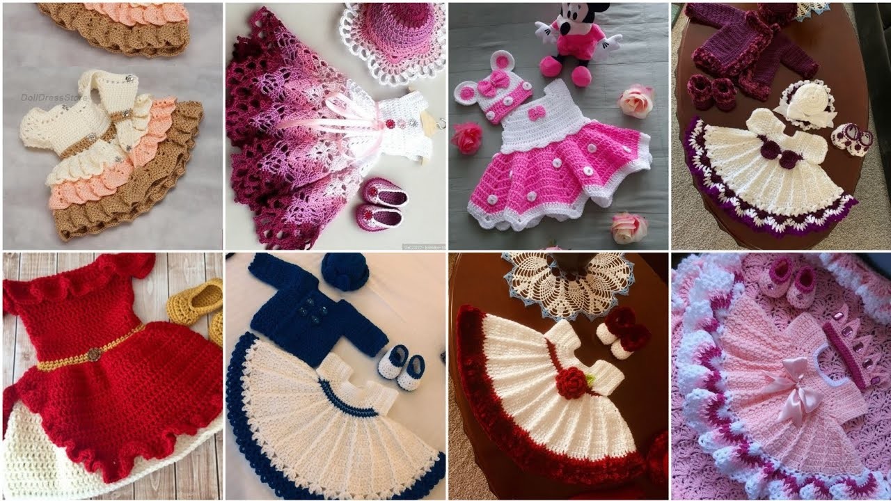Baby girls wool dress designs|| Baby Crochet Free pattern designs