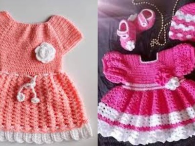 Beautiful baby girl knitted frock