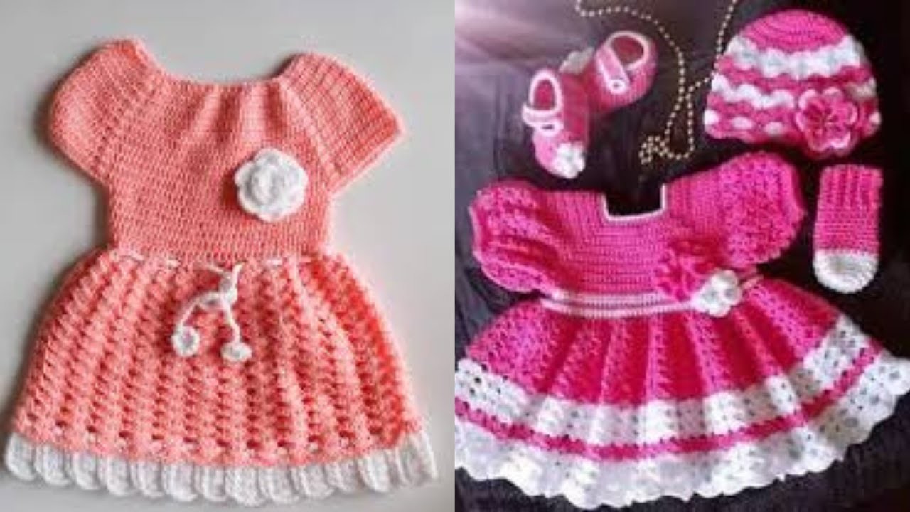 Beautiful baby girl knitted frock