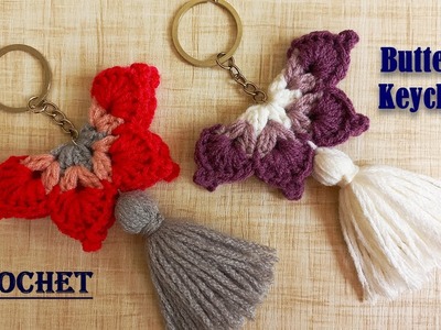 Butterfly keychain crochet | easy crochet keychain tutorial | DIY keychain