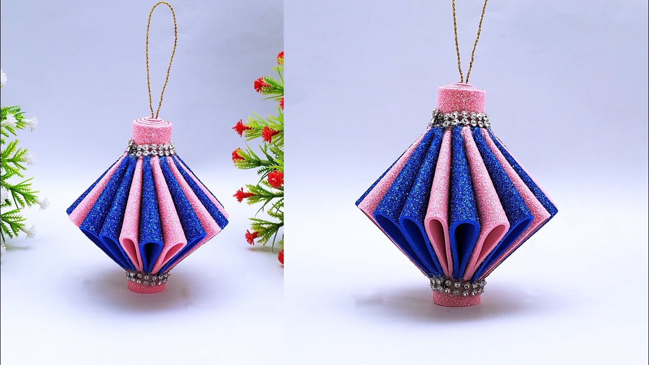 Christmas Ornament Decoration Ideas | DIY Christmas Tree Ornaments From Glitter Foam Sheet