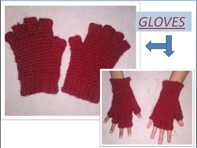 Crochet very easy half finger gloves.crosia se har age ke person ke liye fingerless  gloves banaye