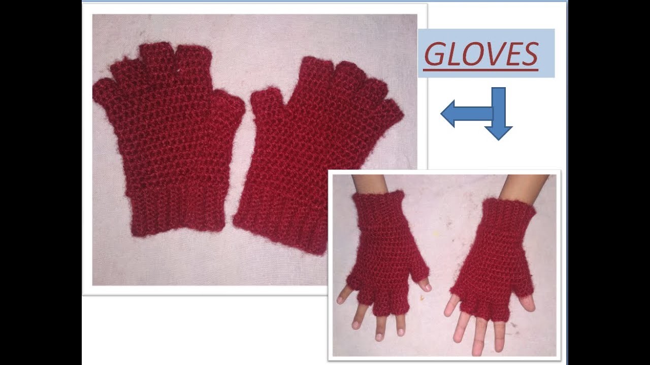 Crochet very easy half finger gloves.crosia se har age ke person ke liye fingerless  gloves banaye