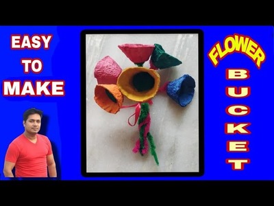 DIY How To make Flower Bouquet For School Project. easy Craft Work. Flower making project