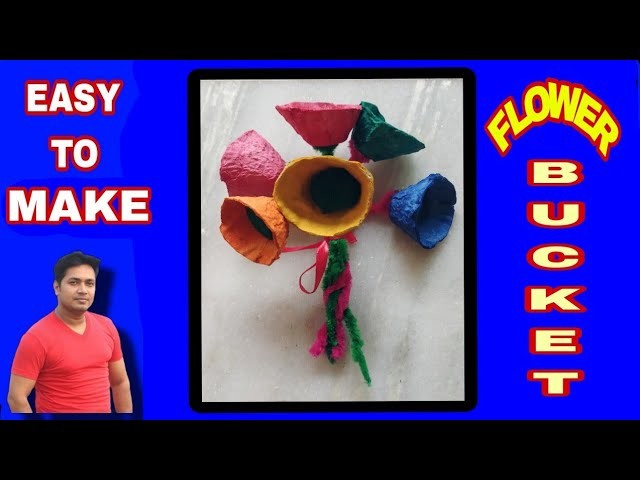 DIY How To make Flower Bouquet For School Project. easy Craft Work. Flower making project