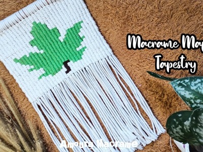 DIY.How to make Macrame Tapestry Wall Hanging Easy. Macrame Maple Leaf