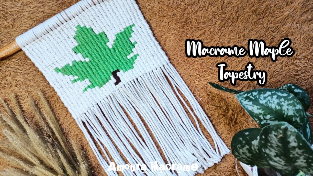 DIY.How to make Macrame Tapestry Wall Hanging Easy. Macrame Maple Leaf