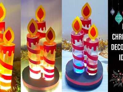 Diy paper Christmas candle decoration.how to make paper candle crafts.candele natalizie fai da te
