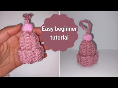 Easy Crochet Christmas Beanie Ornament Tutorial!
