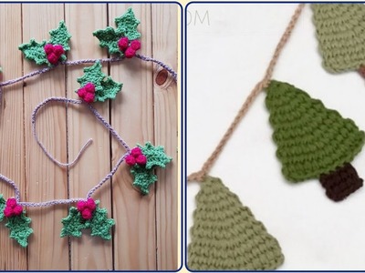 Easy Crochet Christmas Garland - Hand-knitted For Beginner Pattern Designs