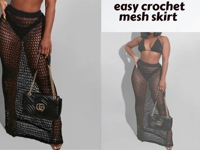 Easy Crochet Diamond Mesh Skirt