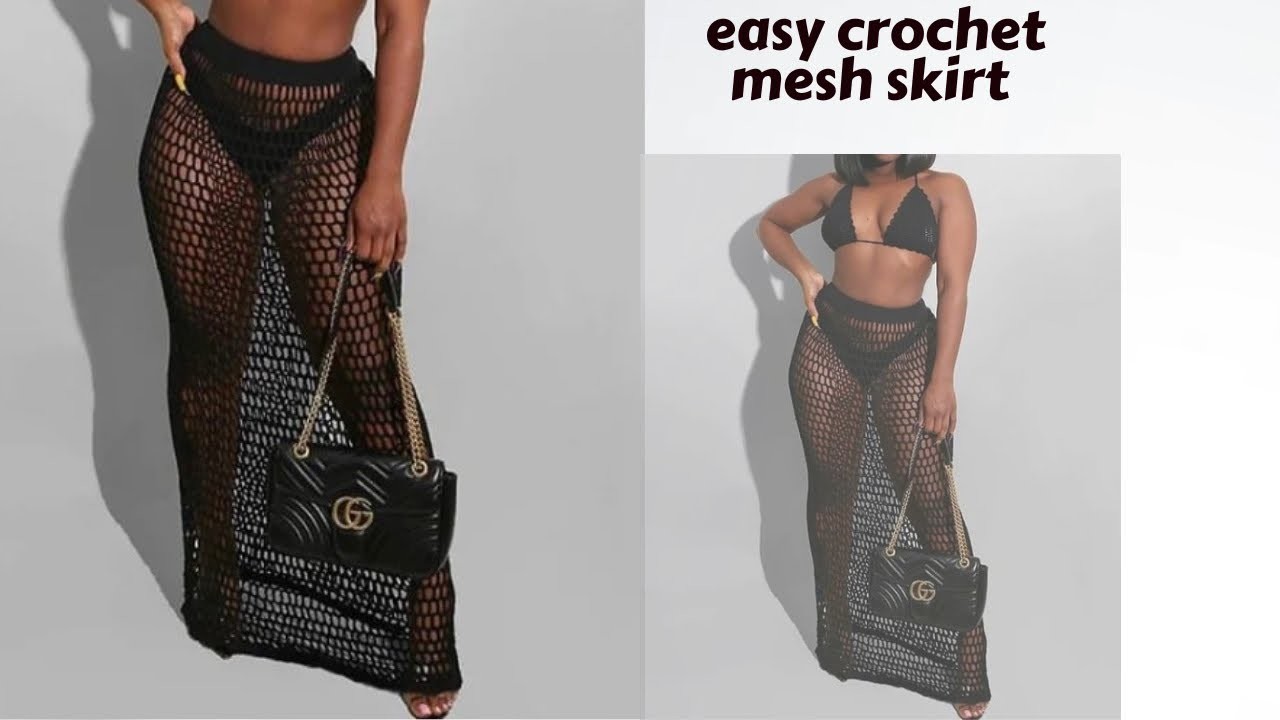 Easy Crochet Diamond Mesh Skirt