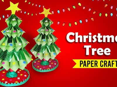 How to create Paper Christmas Tree Craft easy Xmas tree for kids DIY