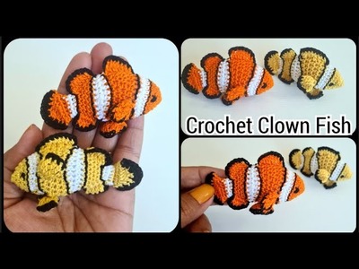 How To Crochet A Clown Fish || Crochet Clown Fish || Crochet Amigurumi Fish