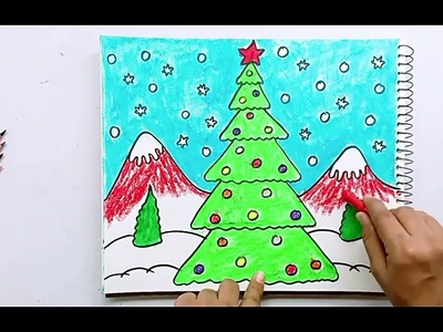 How to draw Christmas Scenery  |Christmas Drawing | Christmas Drawing Ideas