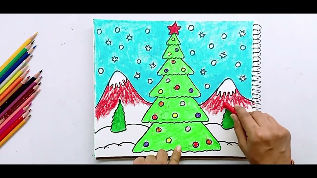 How to draw Christmas Scenery  |Christmas Drawing | Christmas Drawing Ideas