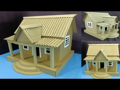 How To Make House From Cardboard | Amazing Cardboard House Desing | Cardboard House Model Making