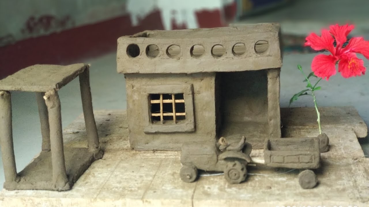 How To Make Miniature Clay House । DIY Miniature House । Build Perfect Two Storey House।
