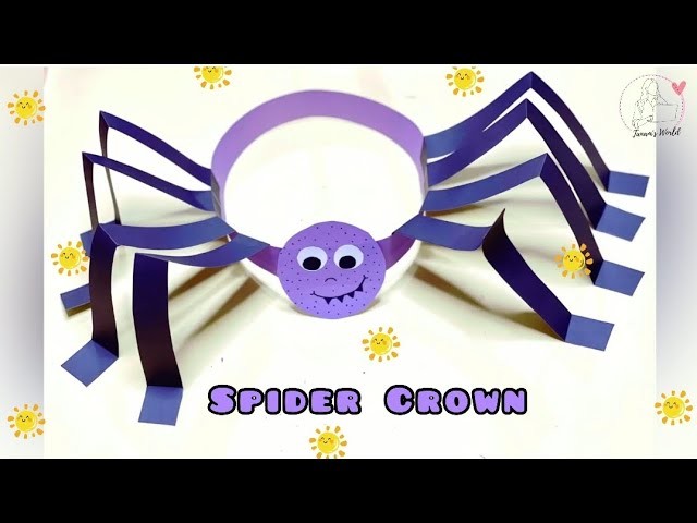 How To Make Paper Spider Crown.Easy Craft.Step-By-Step Tutorial.Nursery Craft Ideas |Tanam's World|