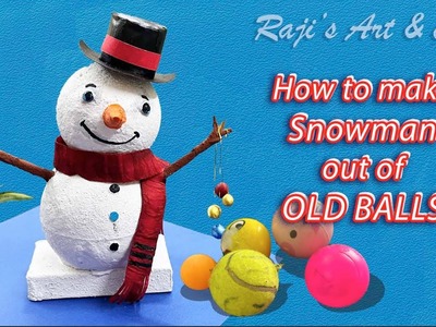 How to make Snowman out of  Balls. Christmas decoration ideas. Christmas craft. DIY.