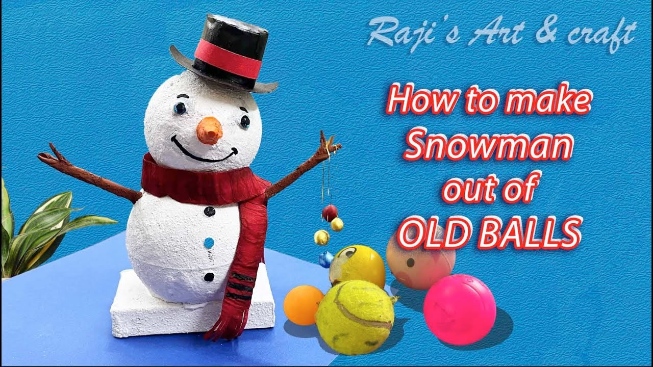 How to make Snowman out of  Balls. Christmas decoration ideas. Christmas craft. DIY.