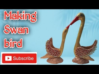 How to make Swan bird couple by wall putty ||DIY||