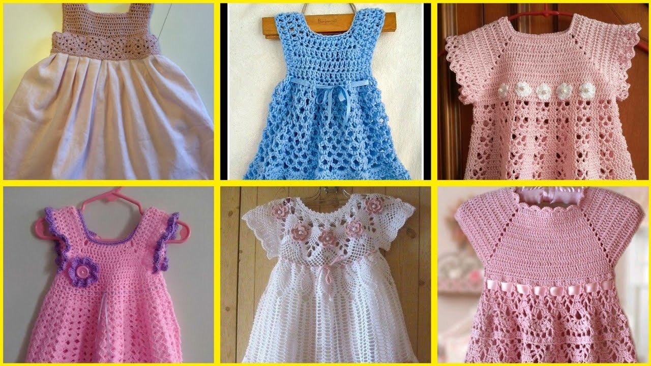 Latest diy handmade crochet baby frocks design and ideas