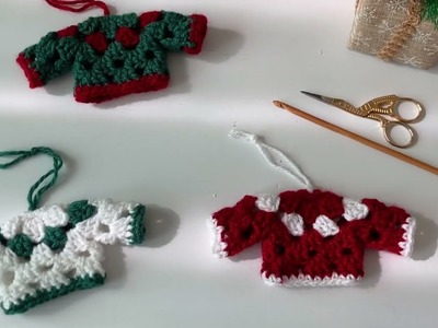 MINI SUÉTER. Decoración Navideña ???? #crochet