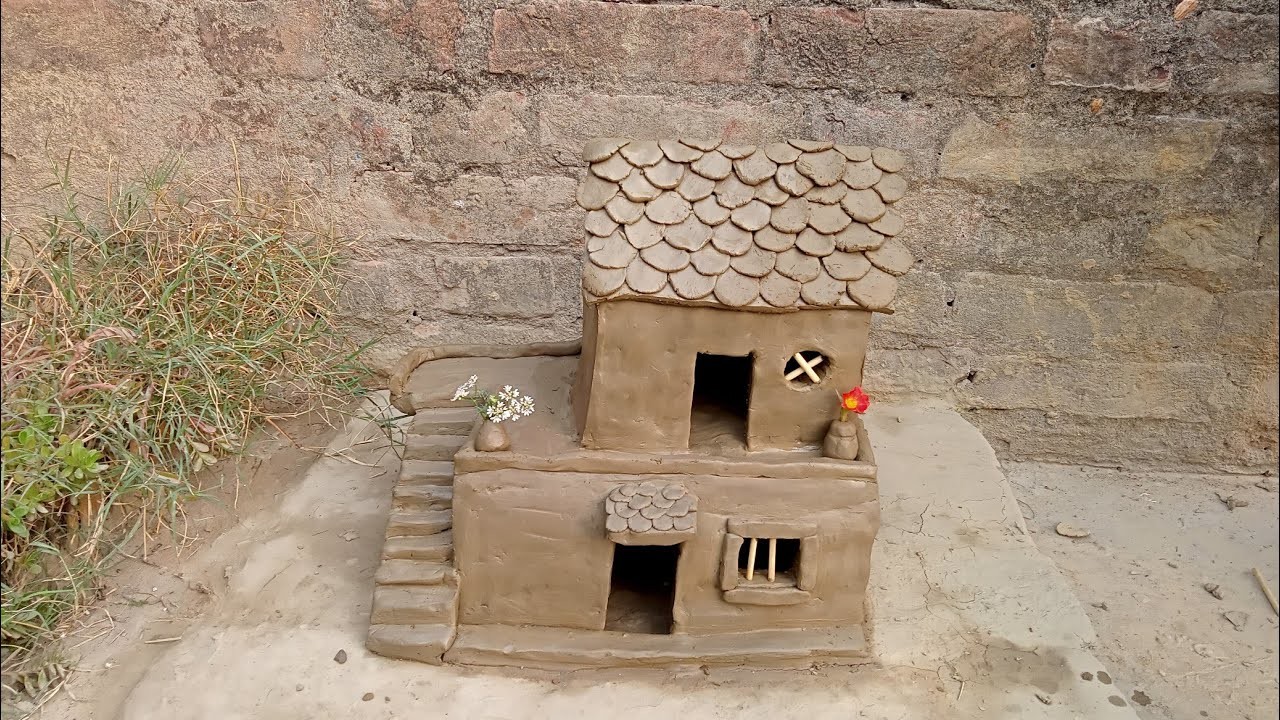 Miniature clay house.diy agriculture farming.village house.how to make clay house  ????