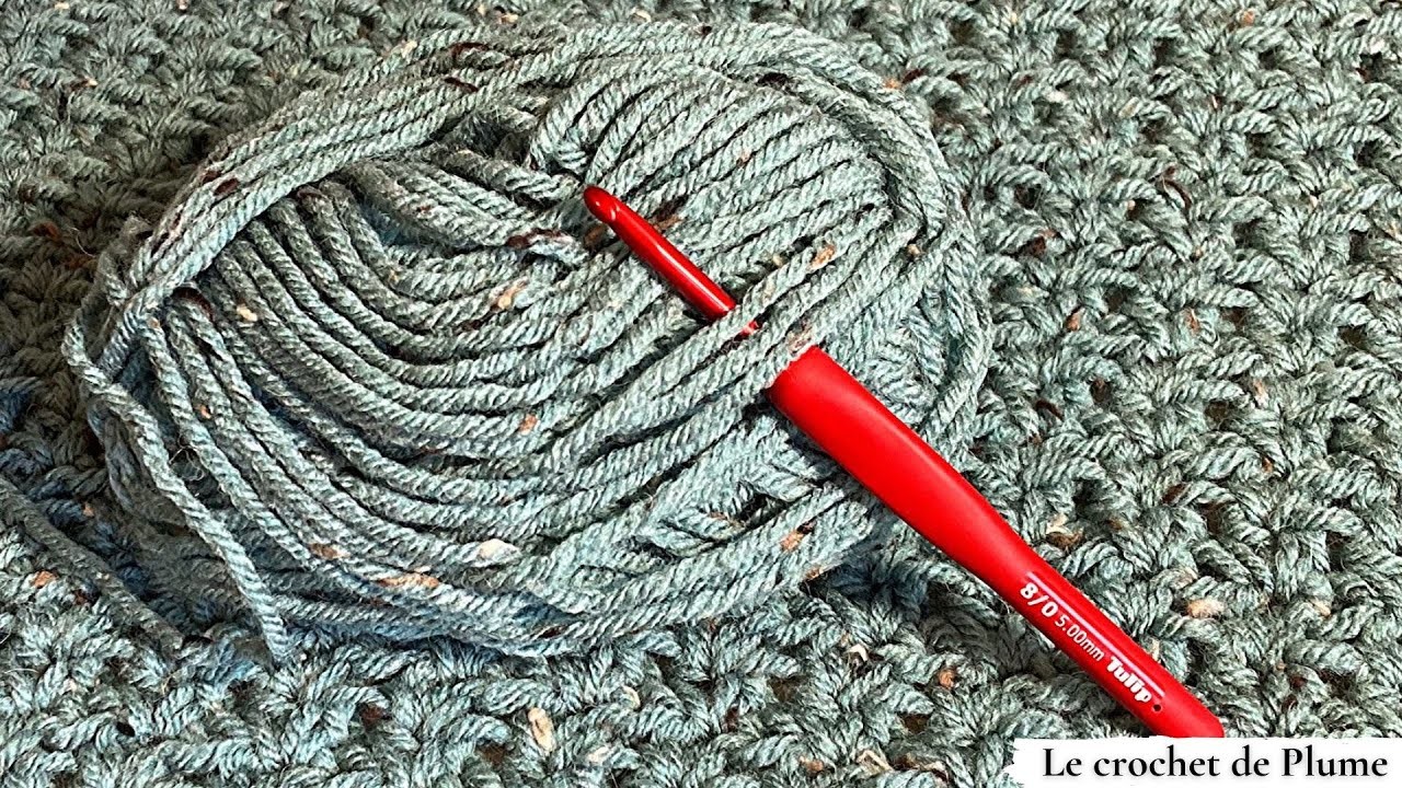 Point au crochet facile pour débutant ✨ Idéal pull cardigan plaid ???? Tweed Biggy ⭐️ Tuto Lou Passion