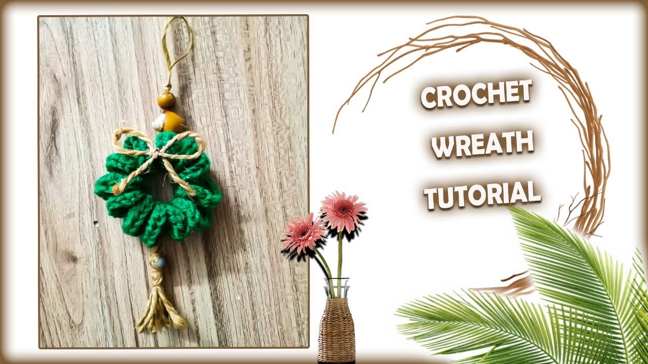 SO PRETTY! DIY Crochet Wreath Ornament free Pattern | Easy Christmas Ornament