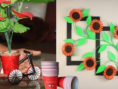 Superb Room decoration ideas | Paper cups Cycle | Wall hanging craft | Best out of waste
