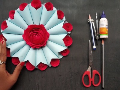 Wall Decoration ideas||New Year  Party Decoration|| Wall Hanging Rose Flower Crafts||DIY craft