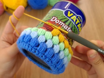 Wow!????AMAZING IDEA WITH TIN JAR????I CROCHET this for my TIN JAR and fell in love with the end result!