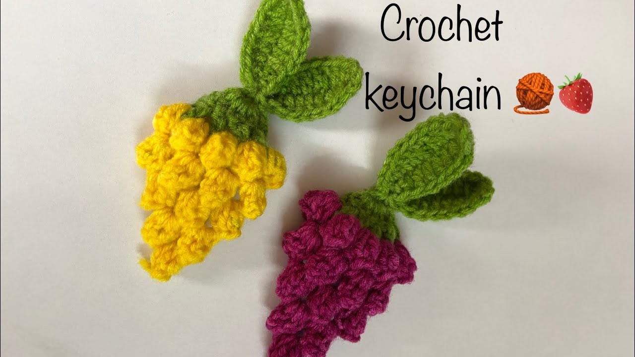 Wow!! Super easy crochet grapes ???? keyring.keychain ~  step by step  #howtocrochet