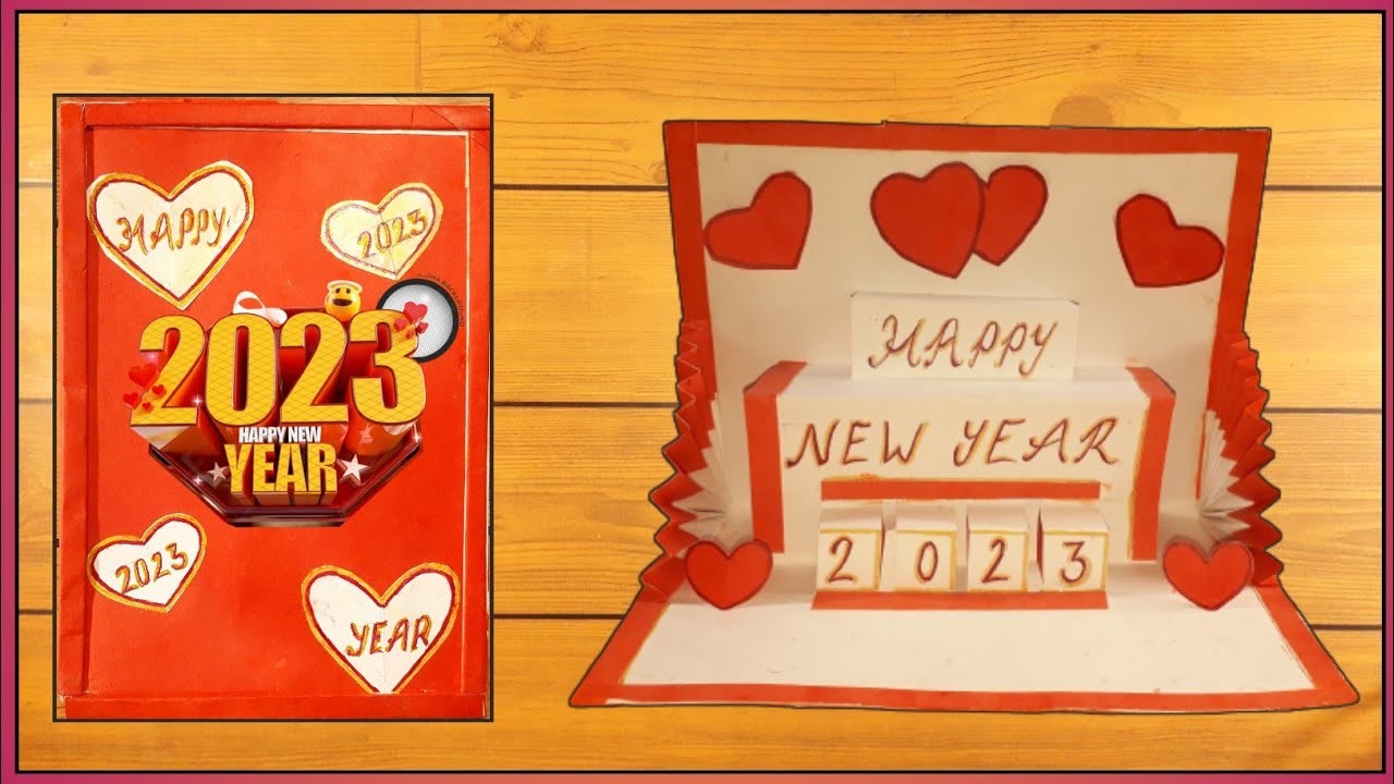 2023 new year greating card || how to draw new year card || diy new year card