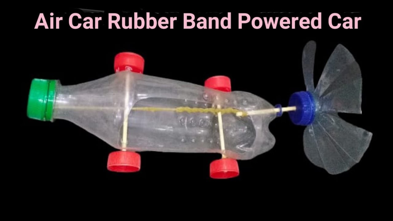 Air Car - Amazing Ideas to Make Rubber Band  Powered car. 5 Cement Craft