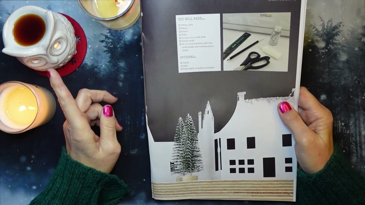 ASMR | Christmas Crafts Magazine Whispered Browsing! With Candles!