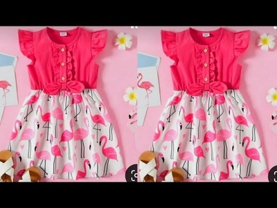 Baby frock cutting and stitching.4-5 year old girl layer dress cutting and stitching,