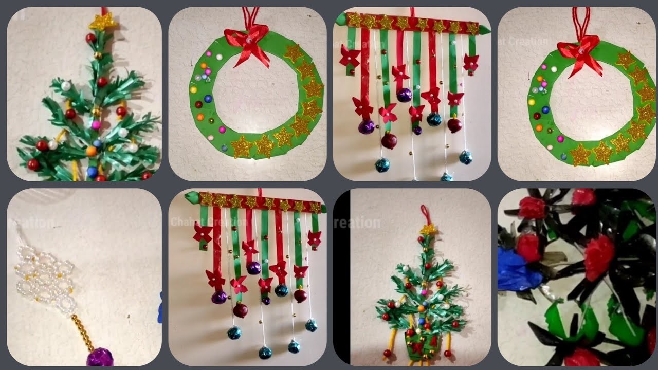 Christmas Decoration ideas.christmas wall hanging craft.christmas wall hanging @chahat creation