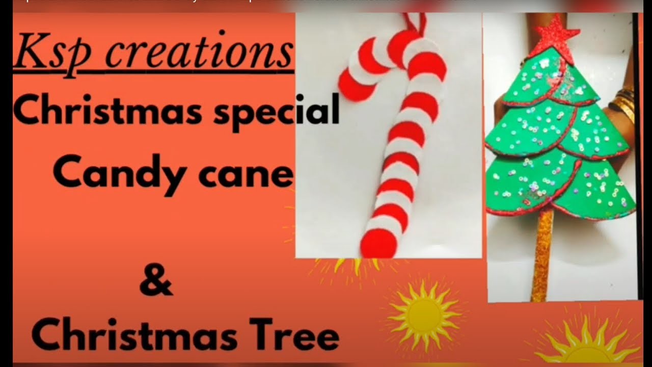 Christmas Special-Christmas Tree and Candy cane #kspcreations #craft #christmas #art #creative