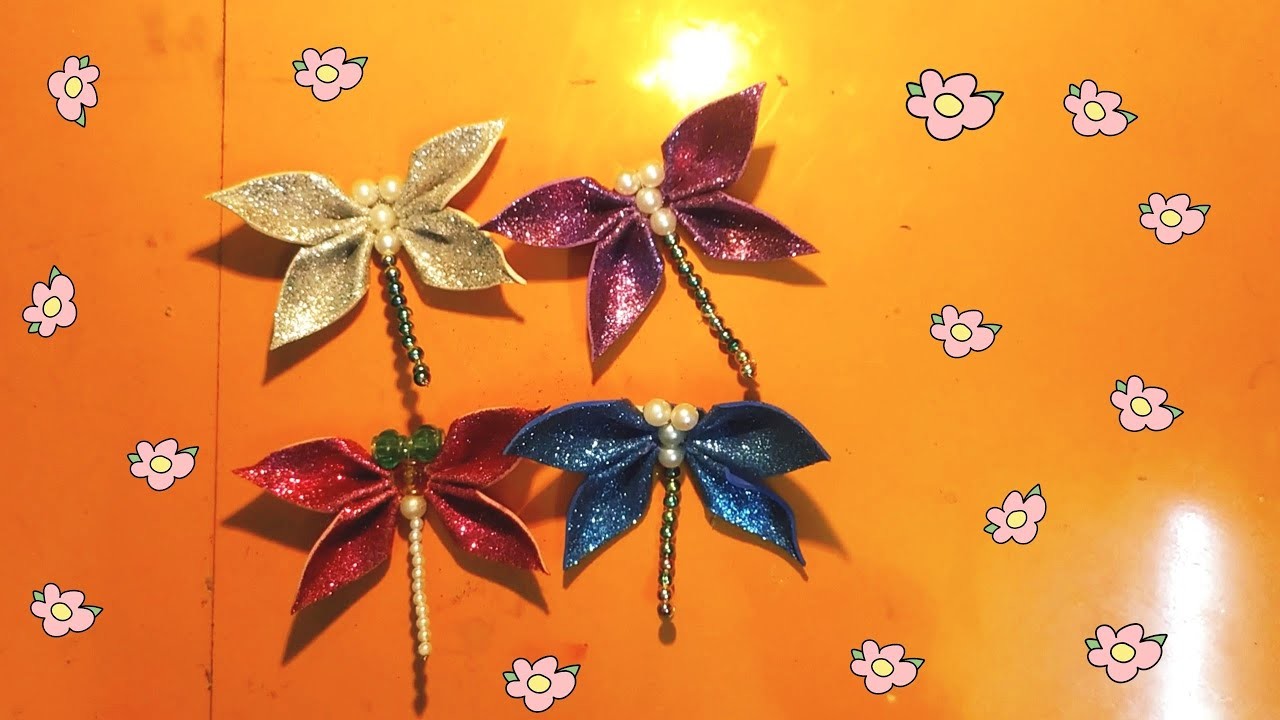 Craft with Shampa-- Glitter sheet Dragon Fly