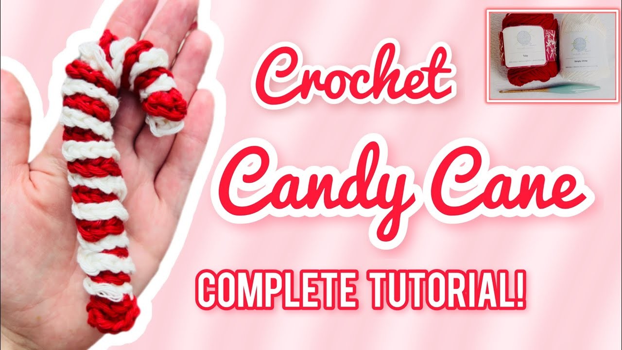 Crochet Candy Cane Complete Tutorial! With Voiceover|  How to Crochet Spiral | Beginner Craft ❤️????