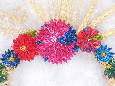 DIY Beautiful Kanzashi Wreath || Happy New Year Decoration Ideas