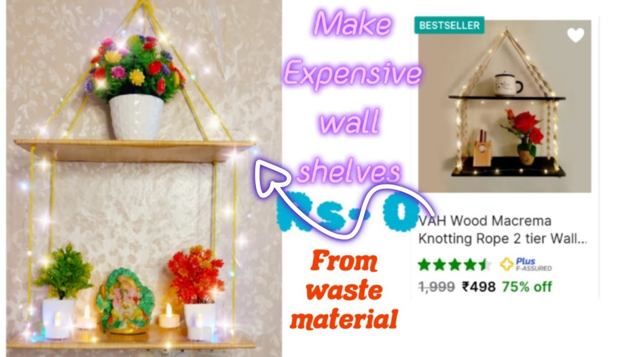 Diy | Best out of waste | How to make Expensive wall shelves at home | Shirt box reuse idea