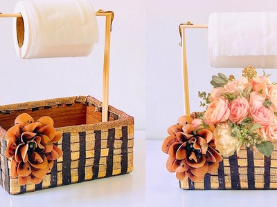 DIY flower basket | tissue paper holder | multi organizer | DIY